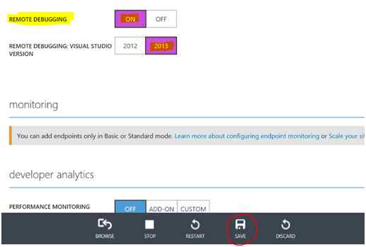 Configure Remote Debugging and Save